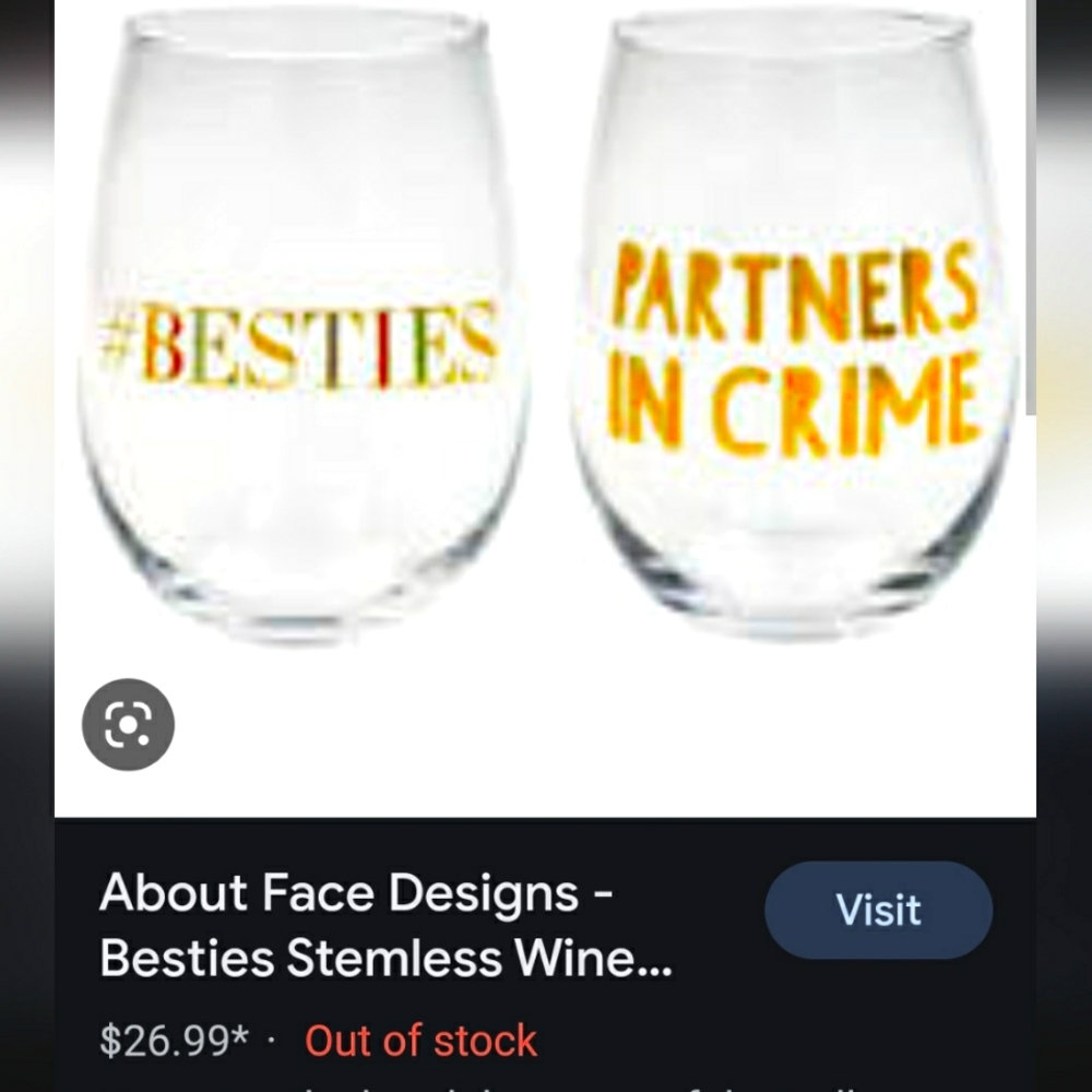 Besties stemless wine glass set! New in box